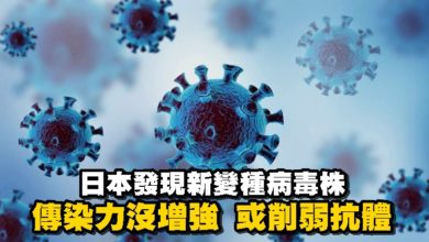 Photo of 日本發現新變種病毒株 傳染力沒增強 或削弱抗體