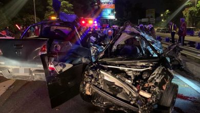 Photo of 車撞石墩沖反向車道迎撞貨卡 肇禍司機和姐弟死