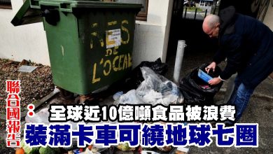 Photo of 聯合國報告：全球近10億噸食品被浪費 裝滿卡車可繞地球七圈