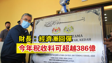 Photo of 財長:經濟漸回彈 今年稅收料可超越386億