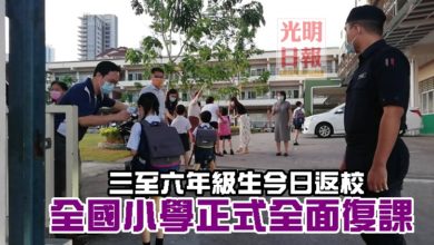 Photo of 【內附視頻】三至六年級生今日返校  全國小學正式全面復課