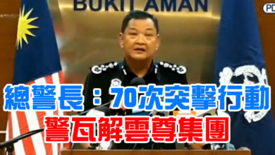 Photo of 總警長：70次突擊行動 警瓦解雲尊集團