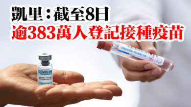 Photo of 凱里：截至8日   逾383萬人登記接種疫苗