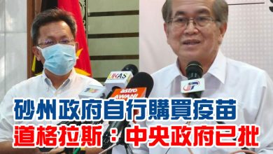 Photo of 砂州政府自行購買疫苗 道格拉斯:中央政府已批
