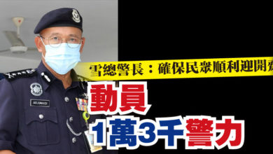 Photo of 雪總警長：確保民眾順利迎開齋  動員1萬3千警力