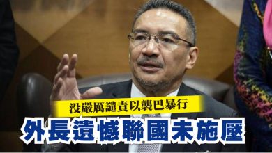 Photo of 沒嚴厲譴責以襲巴暴行  外長遺憾聯國未施壓