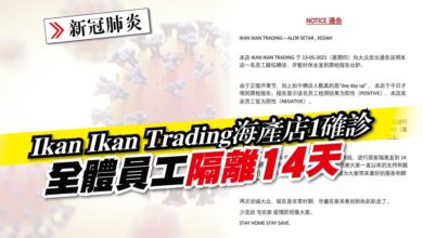 Photo of Ikan Ikan Trading海產店1確診 全體員工隔離14天
