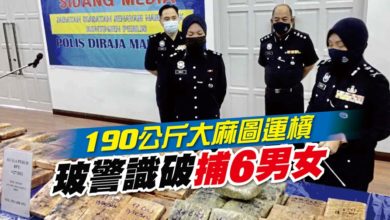 Photo of 190公斤大麻圖運檳 玻警識破捕6男女