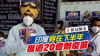 Photo of 印度將在下半年 獲逾20億劑疫苗