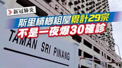 Photo of 斯里檳榔組屋累計29宗 不是一夜爆30確診