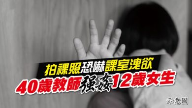 Photo of 拍裸照恐嚇課室洩欲 40歲教師強姦12歲女生