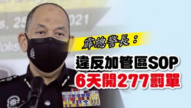 Photo of 霹總警長：違加管區SOP 6天開277罰單