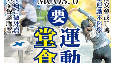 Photo of MCO 3.0要堂食 運動