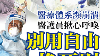 Photo of 醫療體系瀕崩潰 醫護員揪心呼喚 別用自由換死別