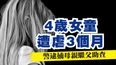 Photo of 4歲女童遭虐3個月  警逮捕母親繼父助查