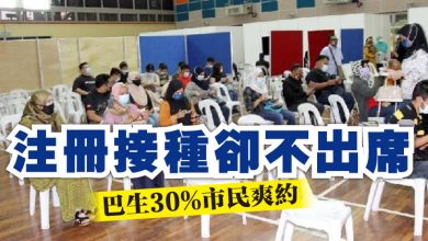 Photo of 注冊接種疫苗卻不出席 巴生30%市民爽約