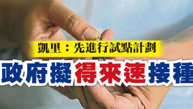 Photo of 凱里：先進行試點計劃  政府擬“得來速”接種