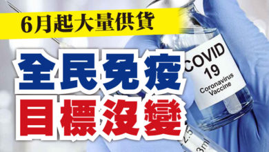 Photo of 6月起大量供貨   12月全民免疫目標沒變