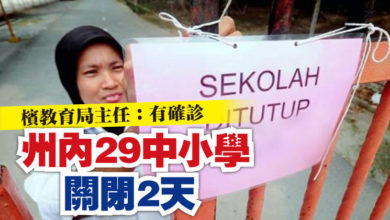 Photo of 檳教育局主任：有確診  州內29中小學關閉2天