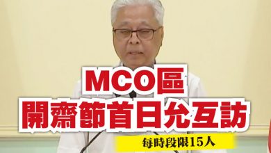 Photo of MCO區開齋節首日允互訪 每時段限15人
