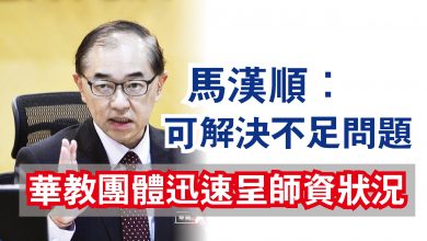Photo of 馬漢順：可解決不足問題  華教團體迅速呈師資狀況