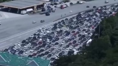 Photo of 大使路收費站塞車  警嚴查車輛造成