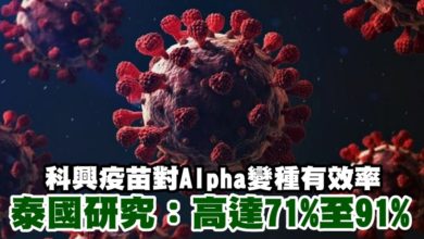 Photo of 科興疫苗對Alpha變種有效率 泰國研究：高達71%至91%