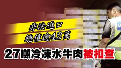 Photo of 非法進口 總值逾42萬 27噸冷凍水牛肉被扣查
