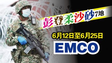 Photo of 彭登柔沙砂7地 12日起EMCO