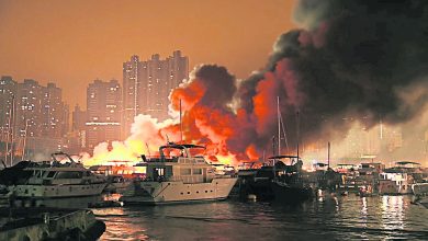 Photo of 波及逾30艘船 香港仔南避風塘游艇起火