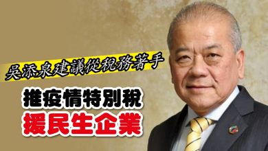 Photo of 吳添泉建議從稅務著手 推疫情特別稅援民生企業