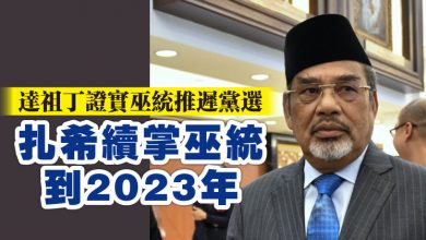 Photo of 達祖丁證實巫統推遲黨選   扎希續掌巫統到2023年