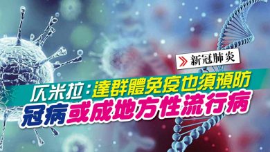 Photo of 仄米拉：達群體免疫也須預防 冠病或成地方性流行病