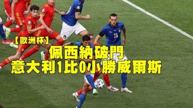 Photo of 【歐洲杯】佩西納破門 意大利1比0小勝威爾斯