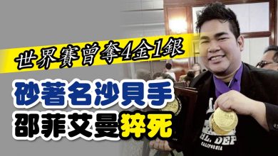 Photo of 世界賽曾奪4金1銀 砂著名沙貝手猝死