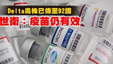 Photo of Delta毒株已傳至92國 世衛：疫苗仍有效