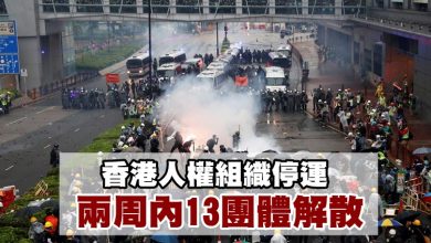 Photo of 香港人權組織停運 兩周內13團體解散