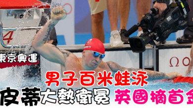Photo of 【東京奧運】男子百米蛙泳 皮蒂大熱衛冕 英國摘首金