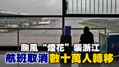 Photo of 颱風“煙花”襲浙江 航班取消 數十萬人轉移
