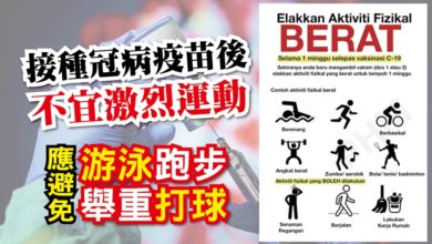 Photo of 接種後不宜激烈運動 應避免 游泳 跑步 舉重 打球