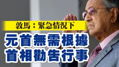 Photo of 敦馬:緊急情況下 元首無需根據首相勸告行事