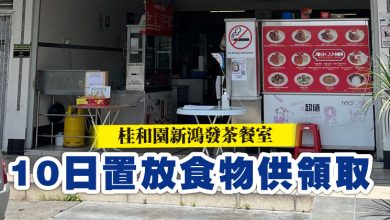 Photo of 桂和園新鴻發茶餐室  10日置放食物供領取