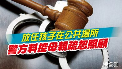 Photo of 放任孩子在公共場所 警方料控母親疏忽照顧