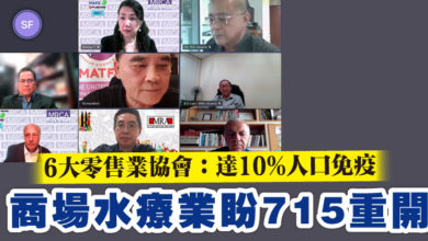 Photo of 6大零售業協會：達10%人口免疫 商場水療業盼715重開