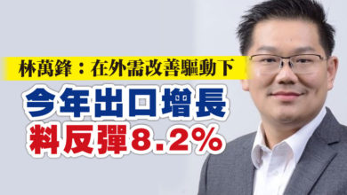 Photo of 林萬鋒：在外需改善驅動下  今年出口增長料反彈8.2%