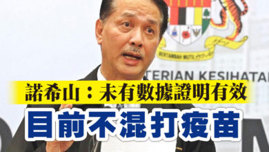 Photo of 諾希山：未有數據證明有效性   目前不混打疫苗