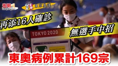 Photo of 【東京奧運】再添16人確診  無選手中招 東奧病例累計169宗