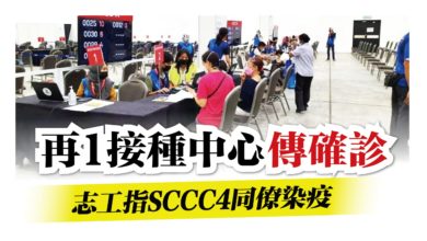 Photo of 再1接種中心傳確診 志工指SCCC4同僚染疫