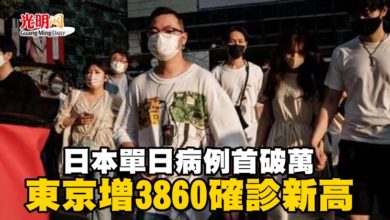 Photo of 日本單日病例首破萬 東京增3860確診新高