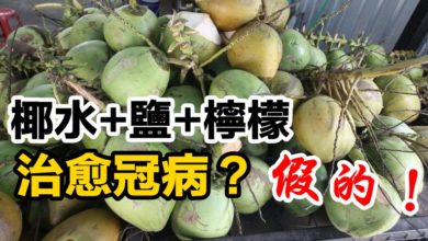 Photo of 椰水+鹽+檸檬治愈冠病？ 假的！